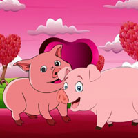 Free online html5 games - Love Pig Pair Escape game 