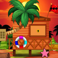 Free online html5 games - G2J Beach Hut Man Escape game - WowEscape 