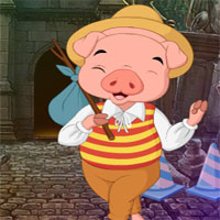 Free online html5 games - G4K Lady Pig Escape game 